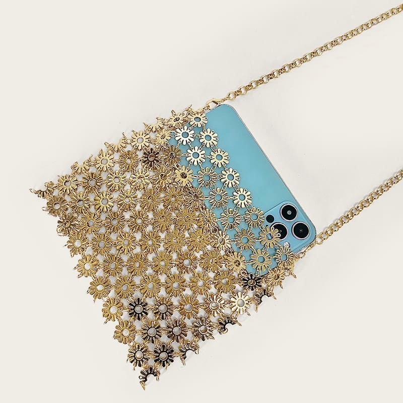 Handmade Metal Chain Evening Bag – Luxury Party Clutch for Women