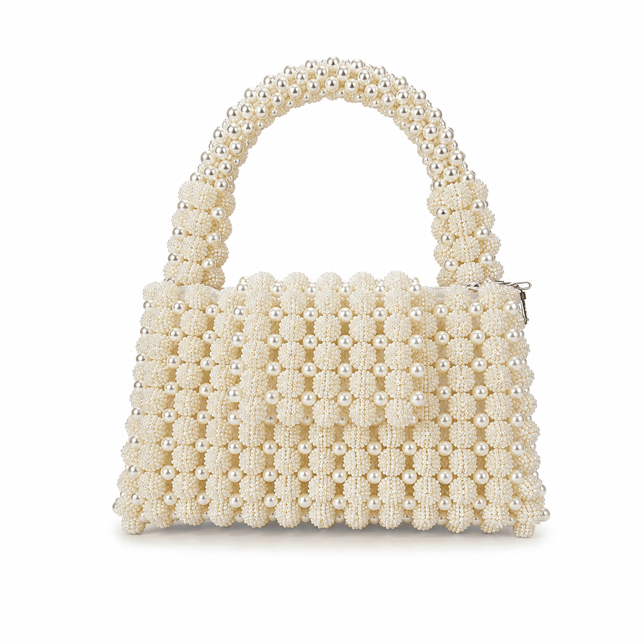Elegant Handmade Pearl Top Handle Bag for Wedding & Evening - LHMCRAFTS