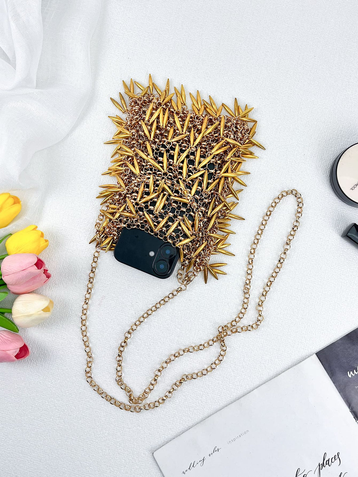 Handmade Beaded Tassel Chain Bag | Elegant Wheat Design Evening Purse