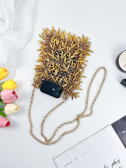Handmade Beaded Tassel Chain Bag | Elegant Wheat Design Evening Purse