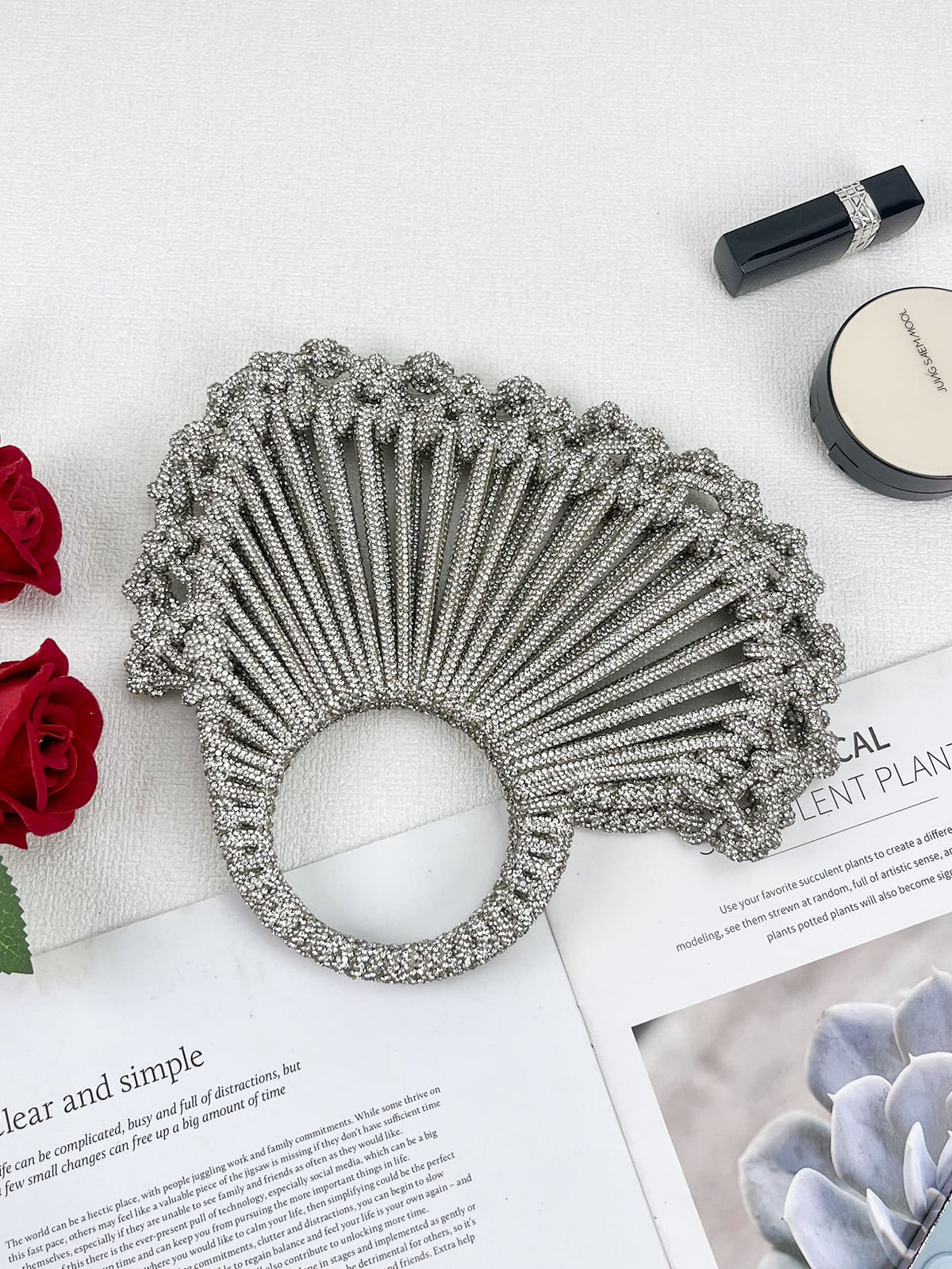 2026 Luxury Silver Rhinestone Heart Bag | Elegant Evening Clutch