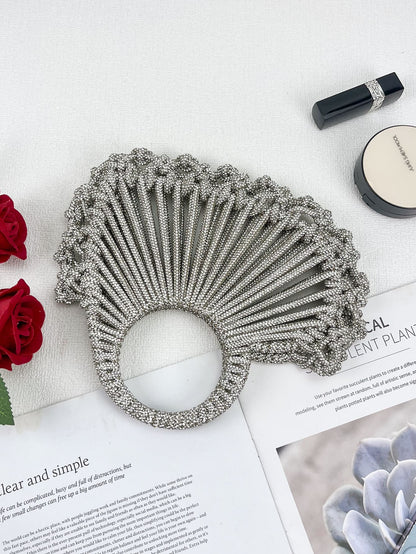 2026 Luxury Silver Rhinestone Heart Bag | Elegant Evening Clutch