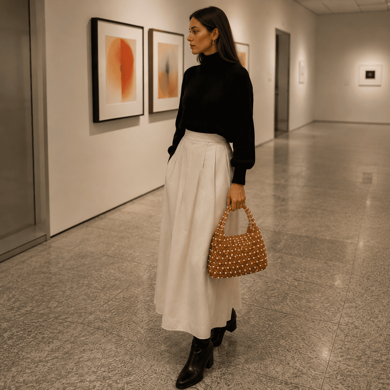 Designer Handmade Pearl Beaded Tote Bag for Women