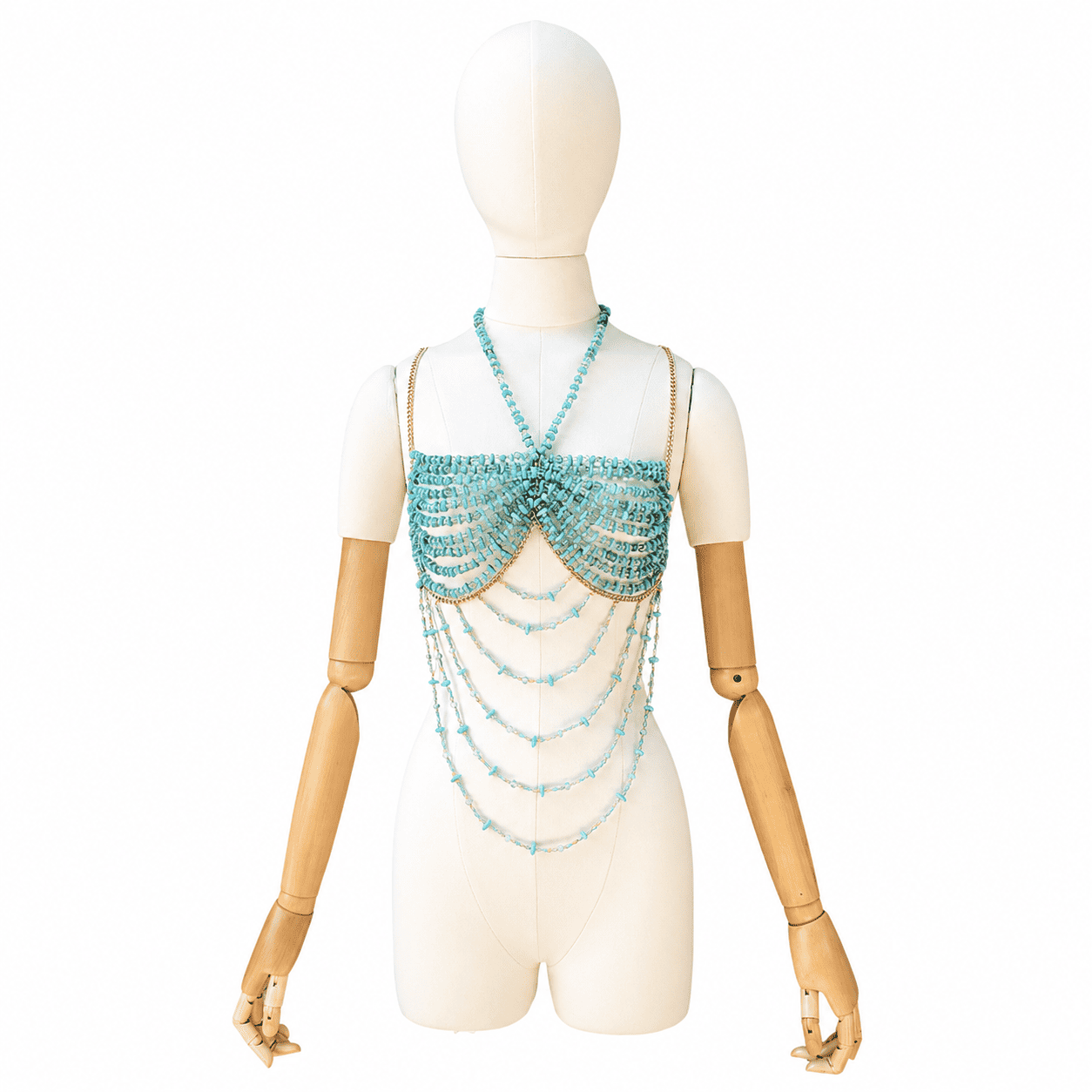 Handmade Beaded Bralette | Statement Body Chain Top for Parties