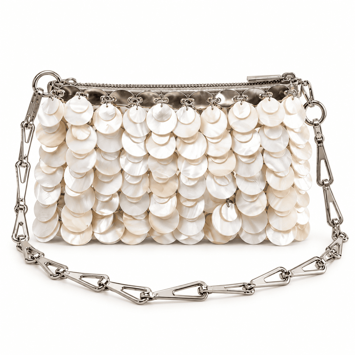 Natural Shell Beaded Chain Bag | Elegant Evening Purse