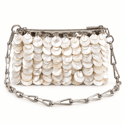 Natural Shell Beaded Chain Bag | Elegant Evening Purse