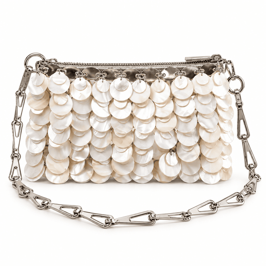 Natural Shell Beaded Chain Bag | Elegant Evening Purse