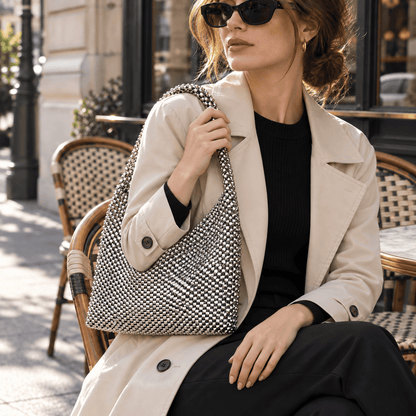 Handmade Silver Beaded Bag