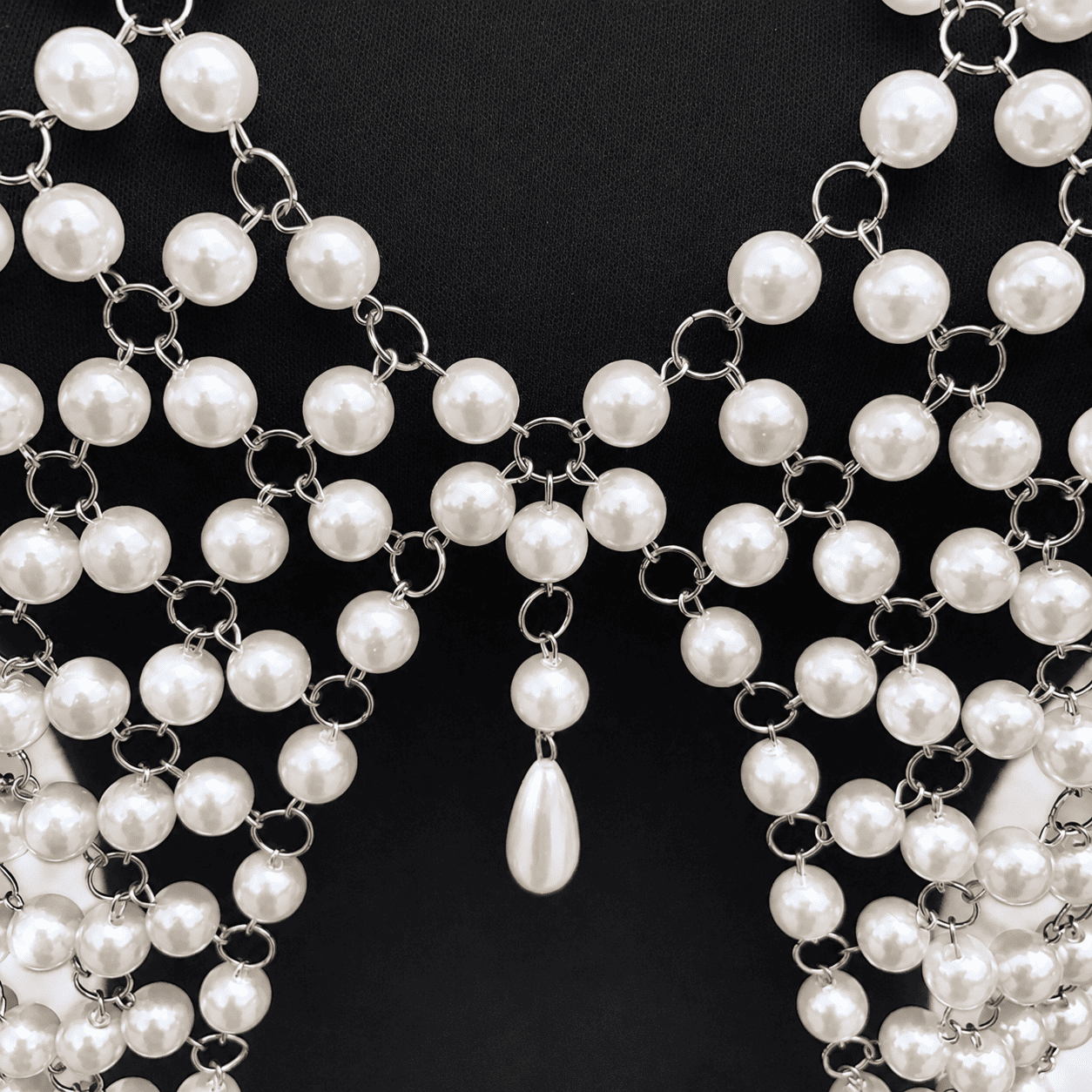 Luxury Pearl Chest Chain | Statement Body Harness for Women