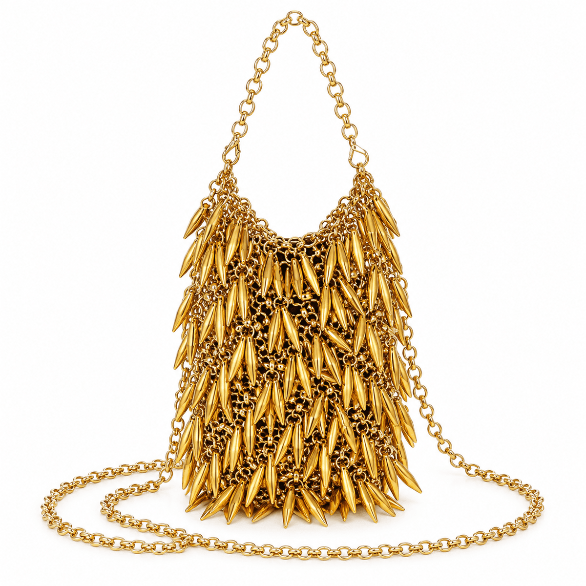 Handmade Beaded Tassel Chain Bag | Elegant Wheat Design Evening Purse