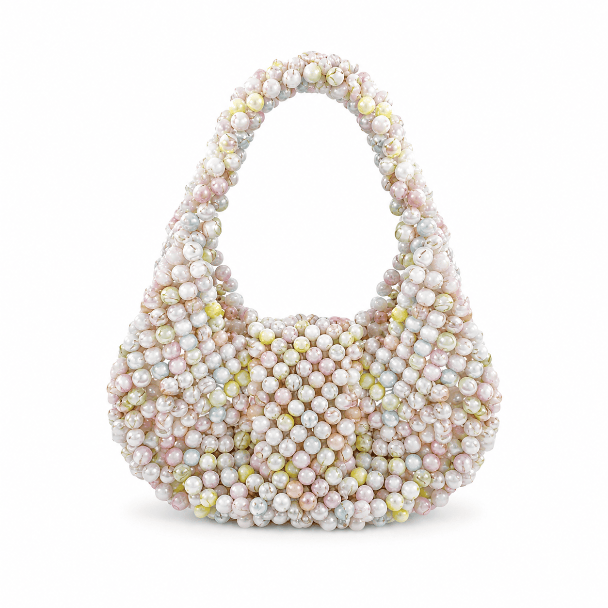 Elegant Handmade Pearl Tote Bag | Designer Beaded Shoulder & Top Handle Purse - LHMCRAFTS