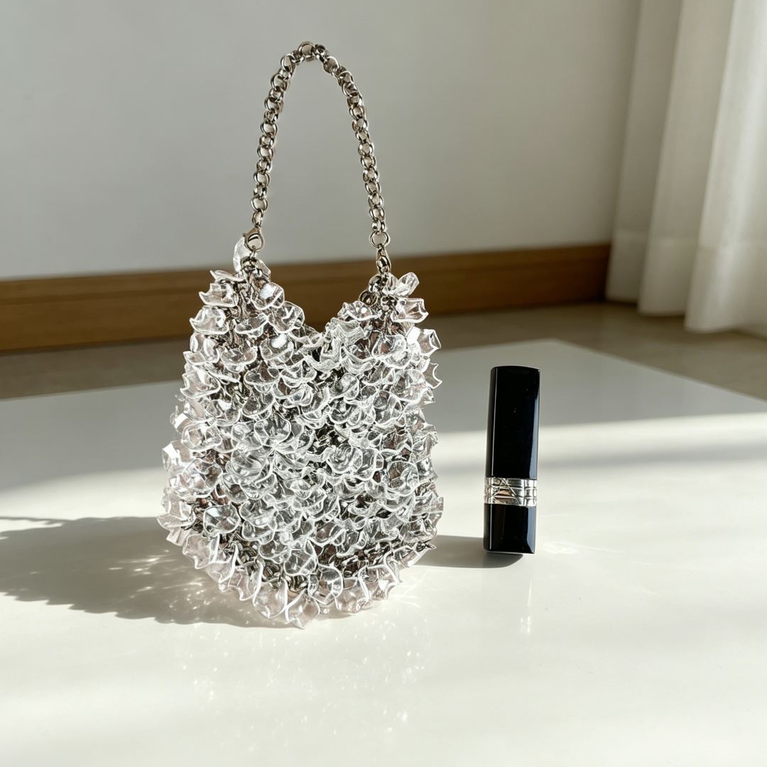 Handmade Crystal Bucket Bag – Elegant Palace Style Evening Handbag