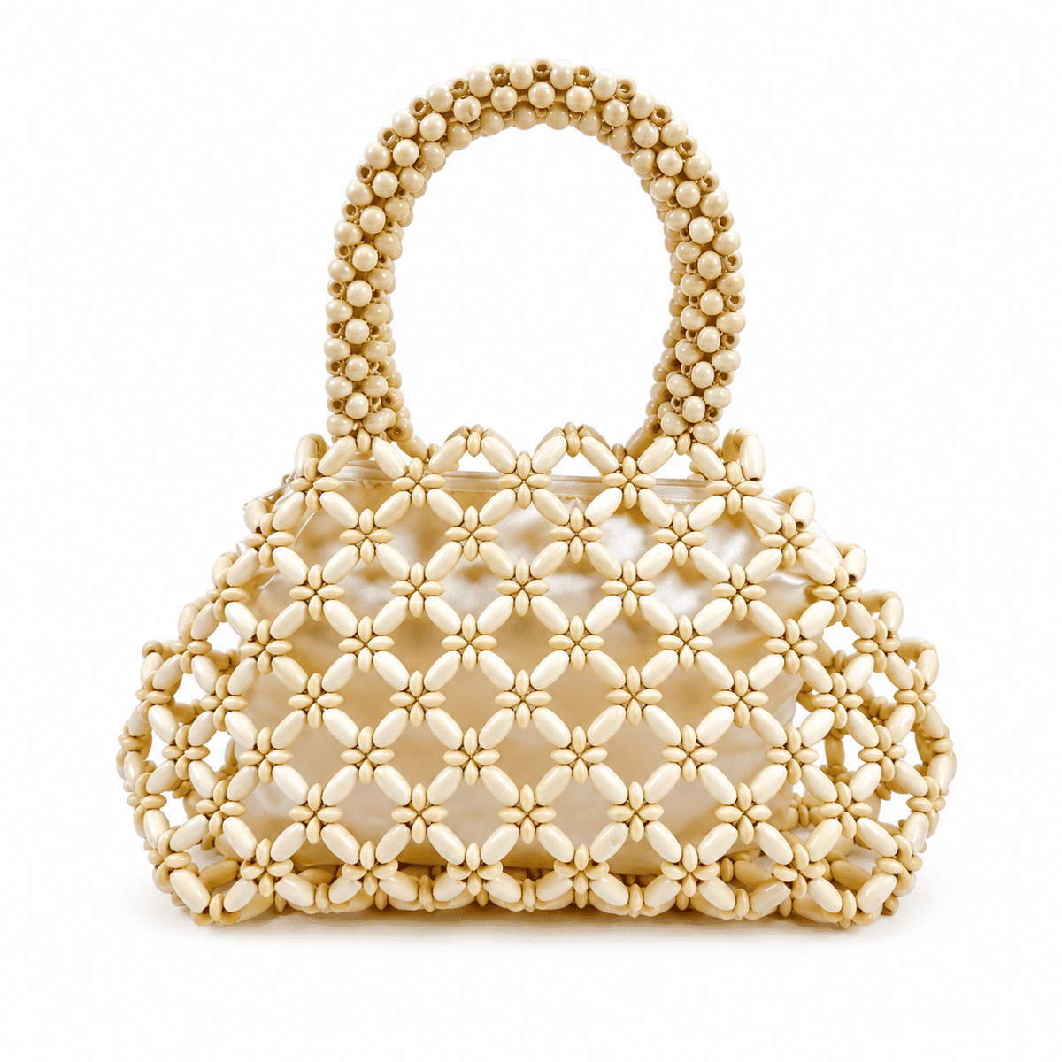 Natural Wooden Bead Handbag