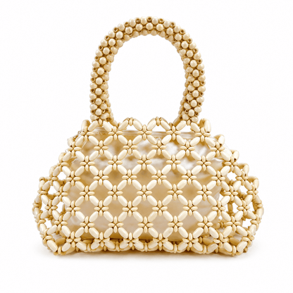 Natural Wooden Bead Handbag