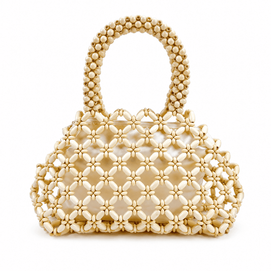 Natural Wooden Bead Handbag