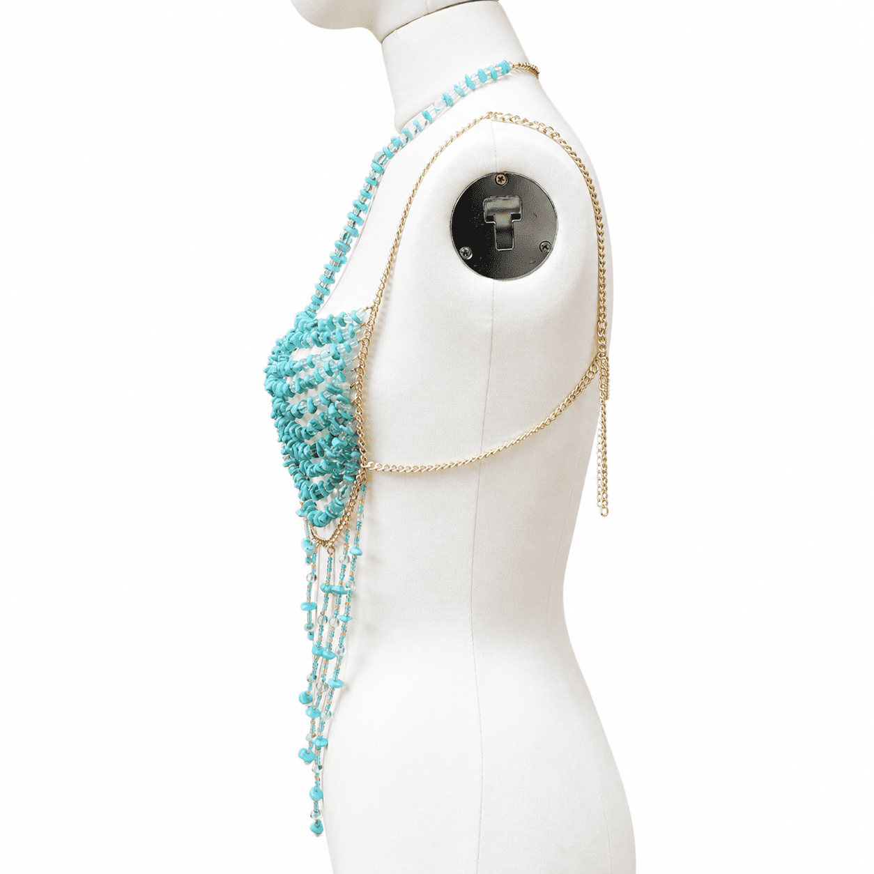 Handmade Beaded Bralette | Statement Body Chain Top for Parties
