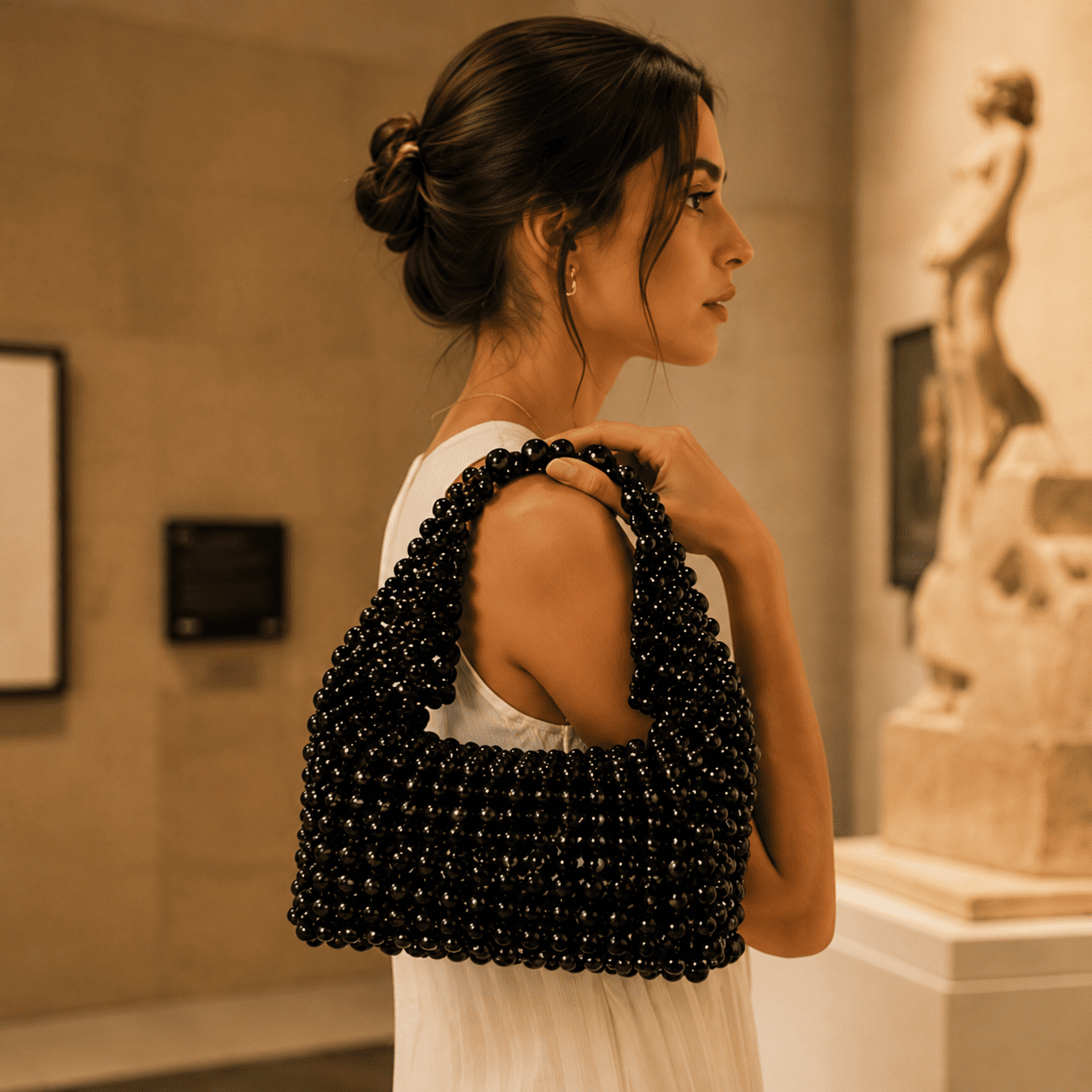 Elegant Pearl Beaded Purse | Handmade Luxury Handbag for Women