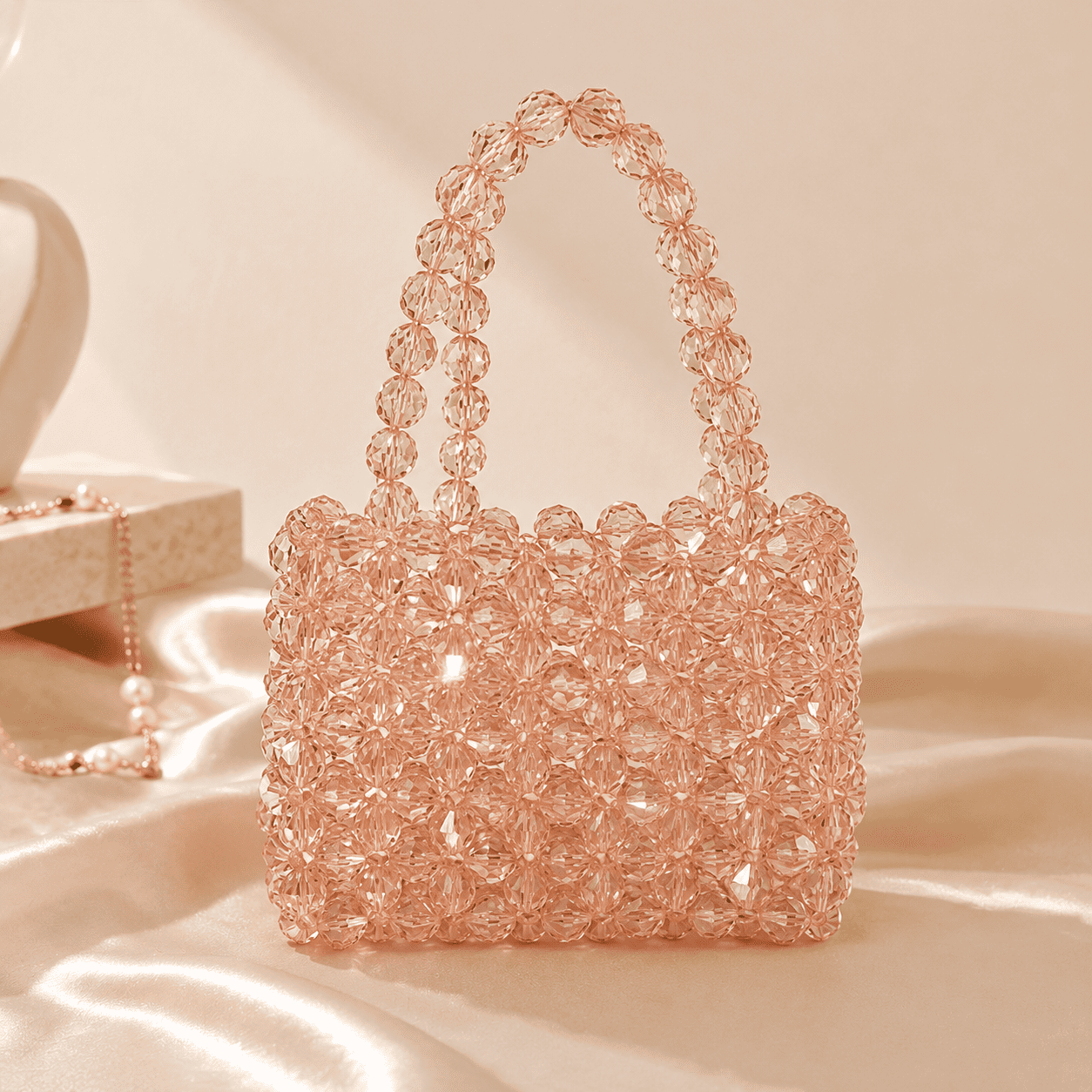 Handmade Pearl Beaded Handbag for Women | Luxury Evening Purse