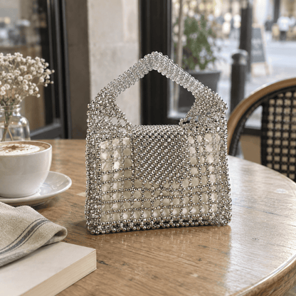 Custom Vintage Openwork Metal Bag | Handmade Woven Handbag