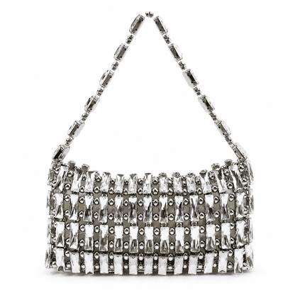 Sparkling Silver Beaded Bag