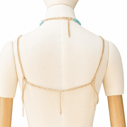 Handmade Beaded Bralette | Statement Body Chain Top for Parties