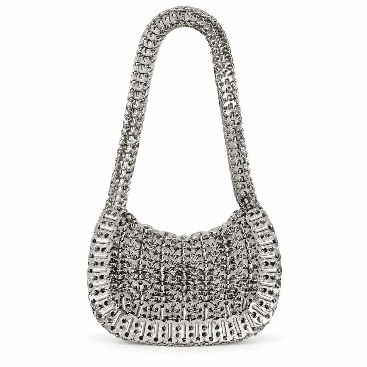 Custom Vintage Silver Metallic Bag | Sparkling Evening Handbag