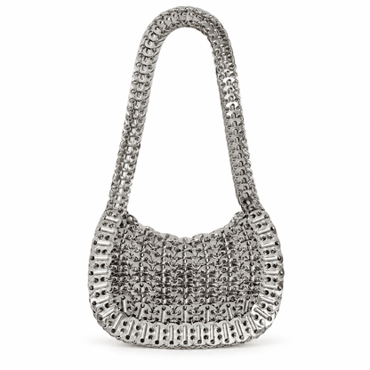 Custom Vintage Silver Metallic Bag | Sparkling Evening Handbag