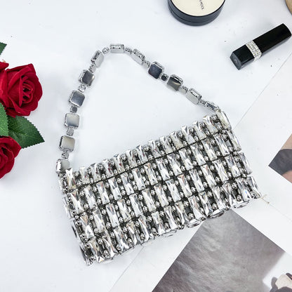 Sparkling Silver Beaded Bag