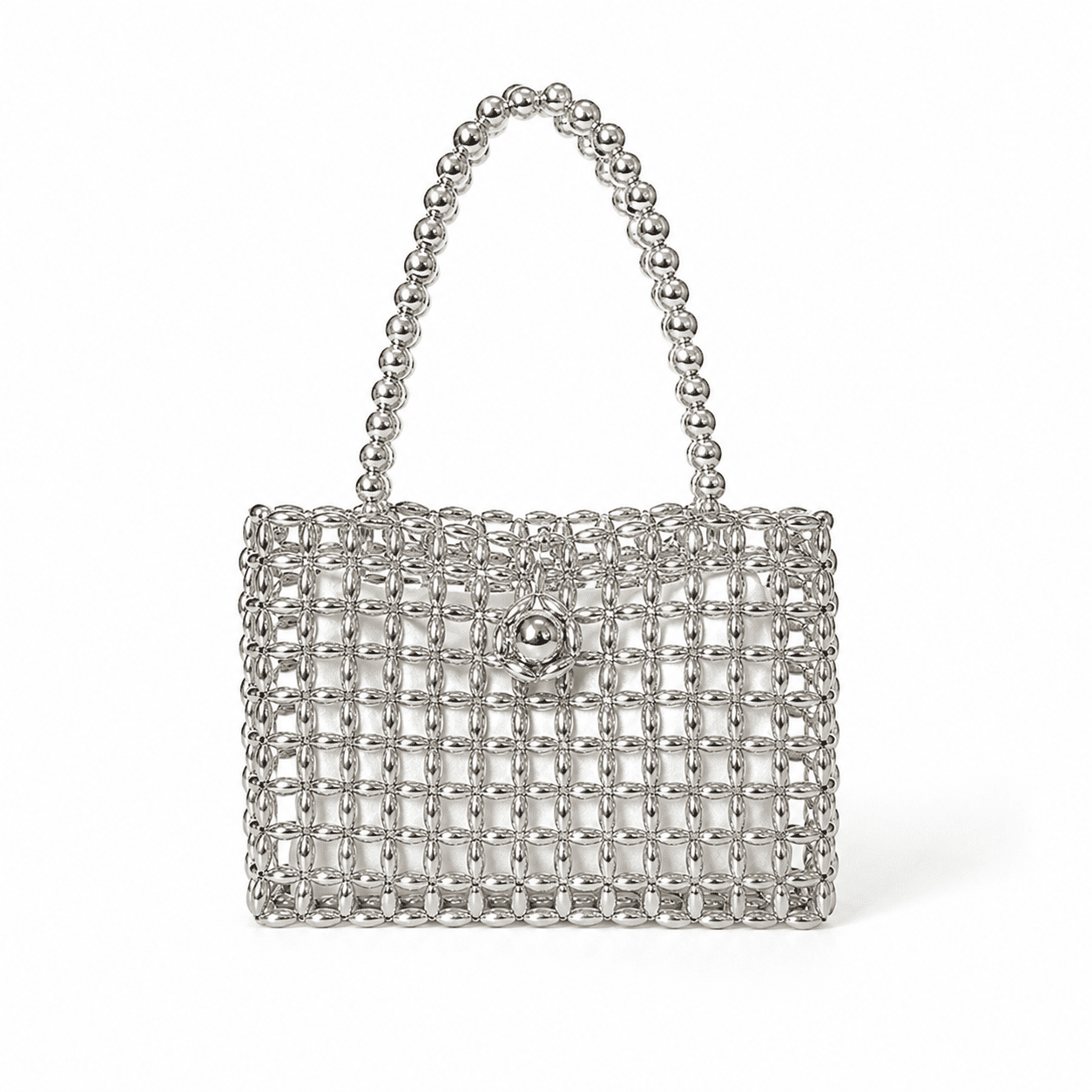 Luxury Black & White Pearl Handbag | Handmade Beaded Purse - LHMCRAFTS