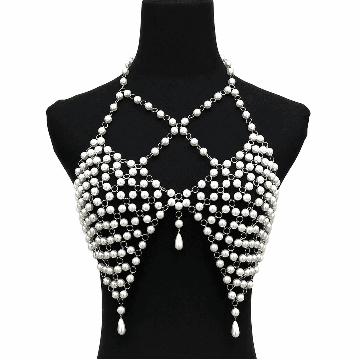 Luxury Pearl Chest Chain | Statement Body Harness for Women