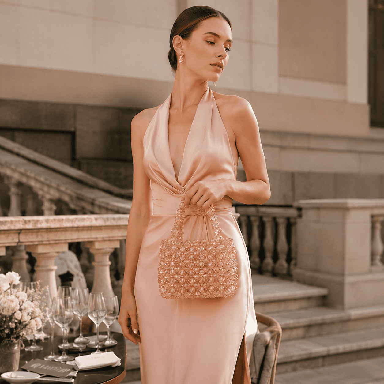 Handmade Pearl Beaded Handbag for Women | Luxury Evening Purse