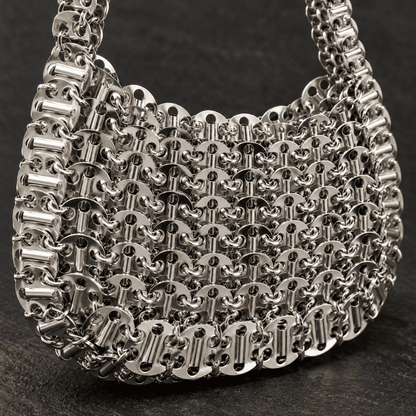 Custom Vintage Silver Metallic Bag | Sparkling Evening Handbag