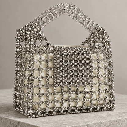 Custom Vintage Openwork Metal Bag | Handmade Woven Handbag