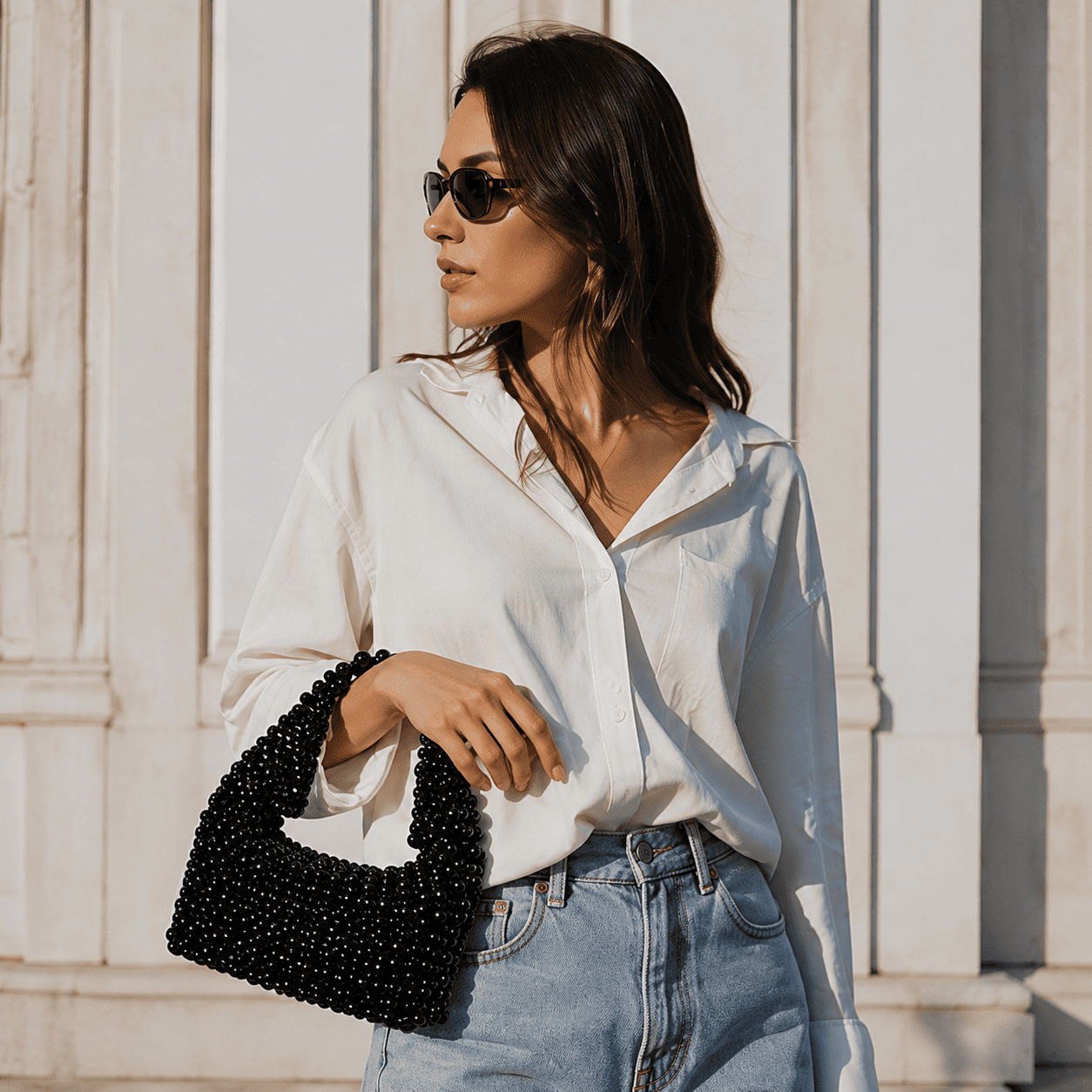 Elegant Pearl Beaded Purse | Handmade Luxury Handbag for Women