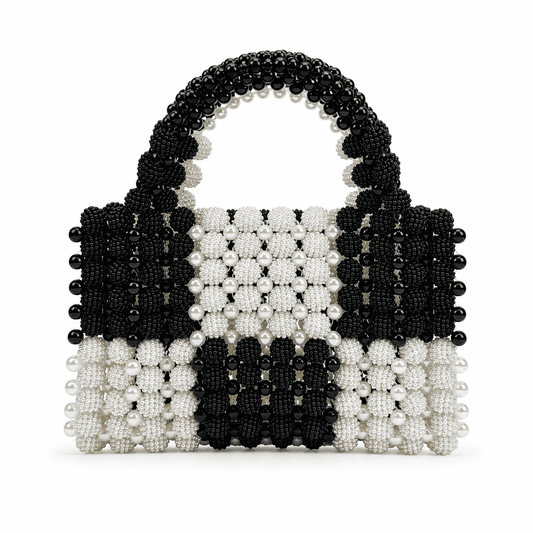 Luxury Handmade Pearl Beaded Top Handle Handbag for Women - LHMCRAFTS